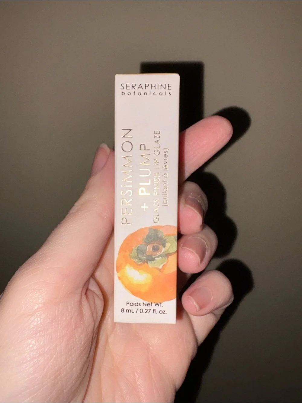 Seraphine Botanicals Persimmon + Plump Glass Lip Glaze — Sheer Persimmon Tint